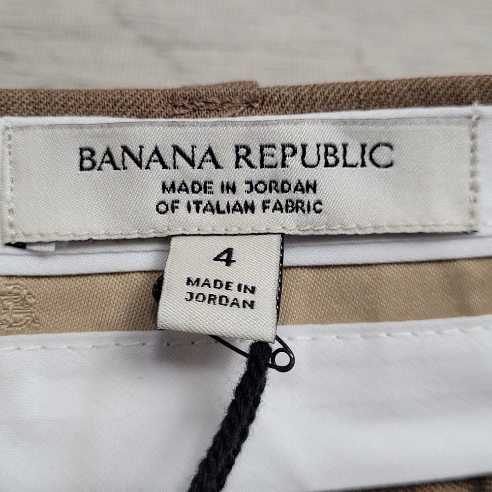 NWT Banana Republic Pants Women 4 Brown SIENA Straight Leg Italian Wool Trousers - Picture 8 of 16